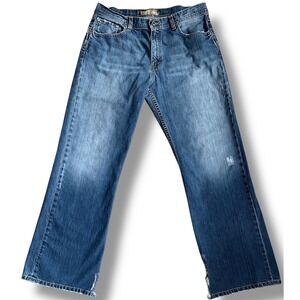 BKE Tyler Mens Straight Leg Jeans Medium Wash Distressed KBK4085R 36x32